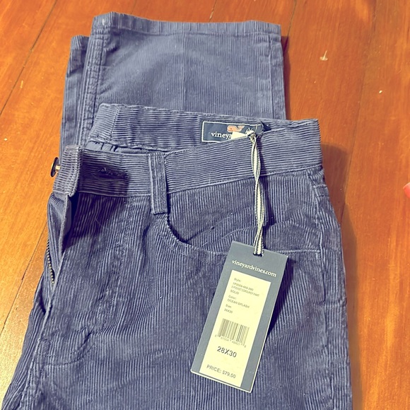 NWT Vineyard Vines 5 pocket corduroy pant. Solid Color: ocean splash size 28x30 - Picture 1 of 2